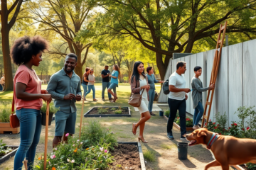 A diverse group of people engaging in community activities that reflect their shared values.