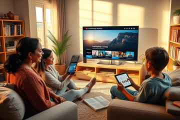 A collage of various Christian platforms showcasing streaming services, apps, and religious texts that highlight the rise of faith-based content.