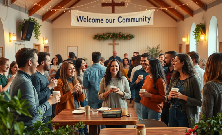 A group of Christians engaging in community activities to foster relationships.