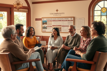 A couple in a faith-based community sharing a loving moment.