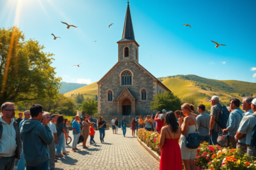 A collage of famous Christian sites worldwide, showcasing their historical and spiritual significance.