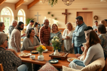 Image depicting a group of Christians in fellowship, emphasizing unity and support in their faith journey.