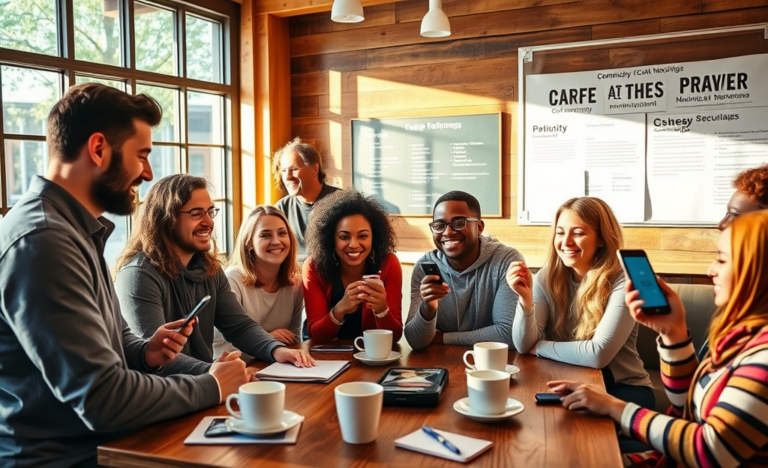 Connecting with Christian people for friendship and community support through faith-based activities.