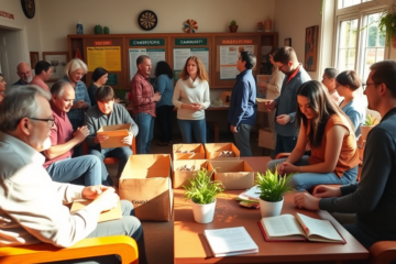 A group of Christian individuals engaging in community activities.