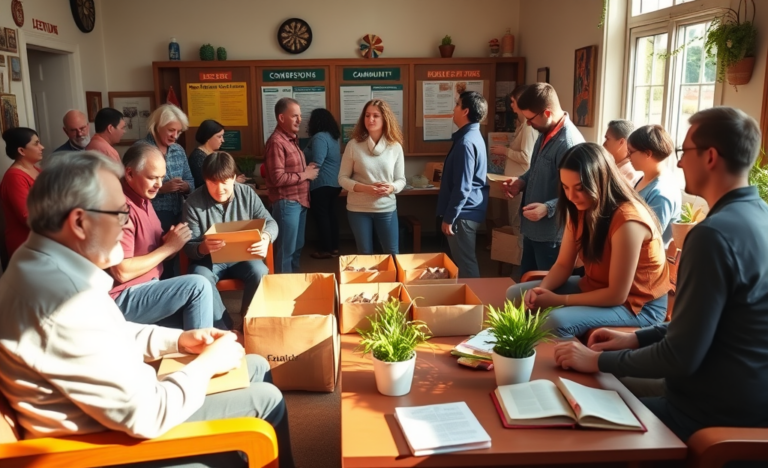 A group of Christian individuals engaging in community activities.