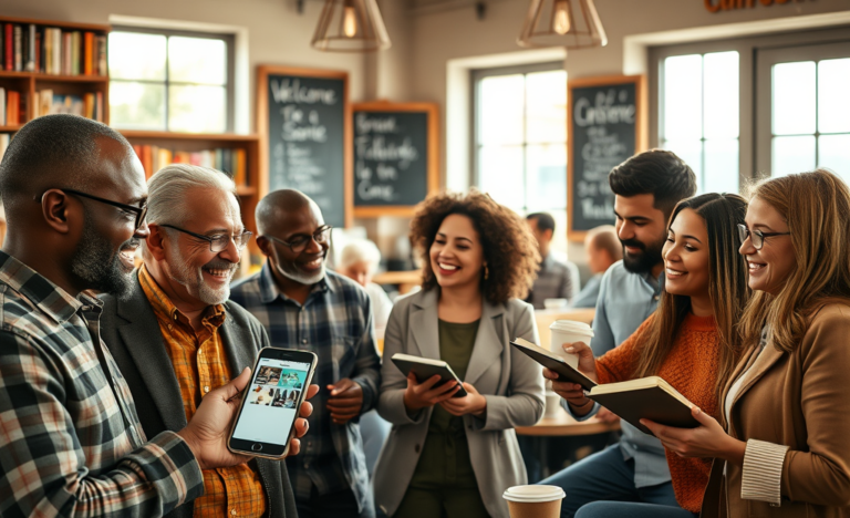 A collage of various Christian platforms that connect individuals and foster community engagement.