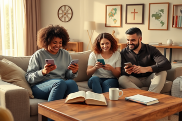 A collage of popular Christian apps used for faith and prayer enhancement.