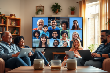 A collage of online platforms and community events for Christians looking to connect.