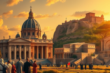 A serene view of a historical Christian site that inspires faith and truth.