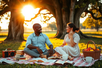 A couple discussing their faith and relationship goals, symbolizing the start of a Christian relationship.