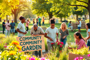 A group of diverse individuals engaging in a community activity, symbolizing connection through shared values.