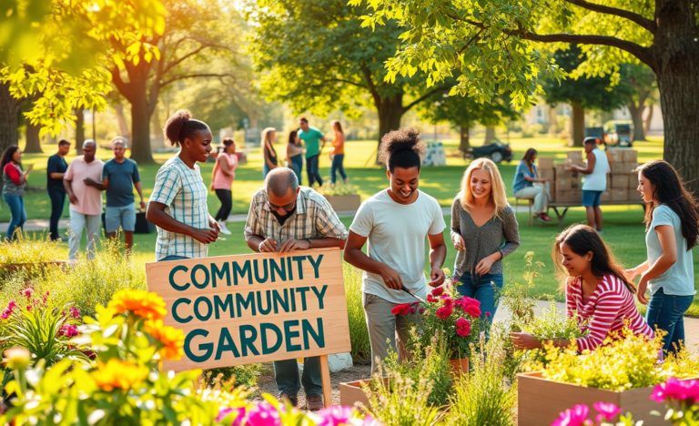 A group of diverse individuals engaging in a community activity, symbolizing connection through shared values.