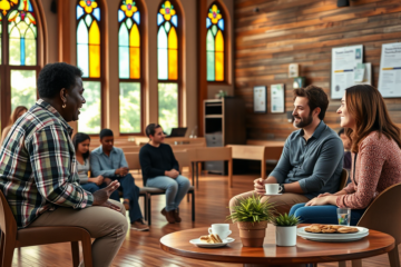 A community of Christians gathered in prayer and fellowship.