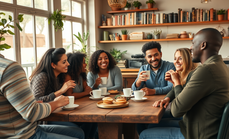A group of Christian singles engaging in a community event, fostering connections and building relationships.