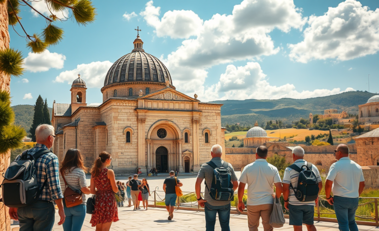A beautiful view of a historic Christian site, inviting visitors to explore its spiritual significance.