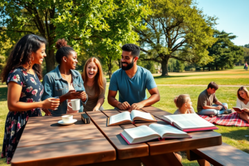 A group of Christian people engaging in meaningful connections and fellowship through various community platforms.