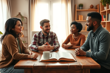 Illustration of a supportive Christian community fostering genuine relationships.