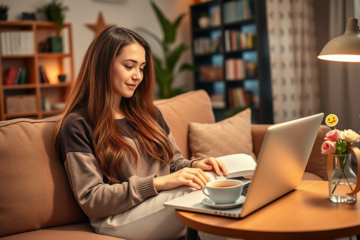 A woman engaging in an online chat, representing instant communication with single Russian women.