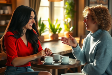 A woman smiling while using a chat platform to connect with others