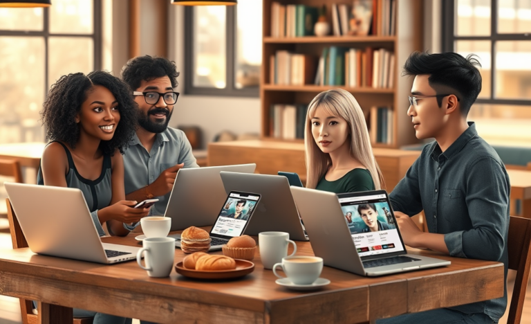 A diverse group of Christian singles engaging in conversation, illustrating connection and faith in the dating world.