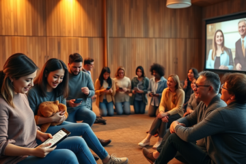 A collage of various digital platforms connecting Christians for community and faith support.